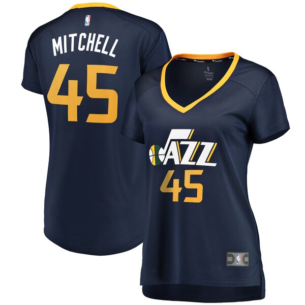 Camiseta Donovan Mitchell 45 Utah Jazz icon edition Armada Mujer